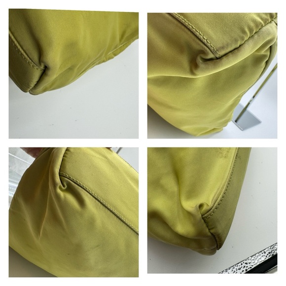 Prada - Authentic - Lime Green Canvas / Nylong Shoulder / Tote Bag - Picture 3 of 16